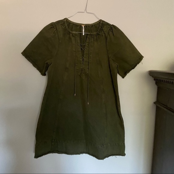 Free People When Hearts Align Denim Mini Dress - Picture 8 of 14